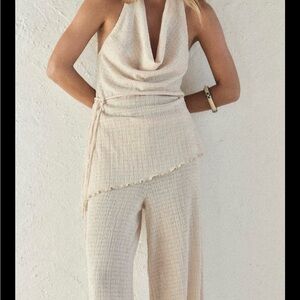Zara Cream Halter Jumpsuit